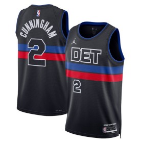 Detroit Pistons Cade Cunningham 2 Jordan 2022-23 Statement Edition Musta Pelipaidat Swingman - Miesten